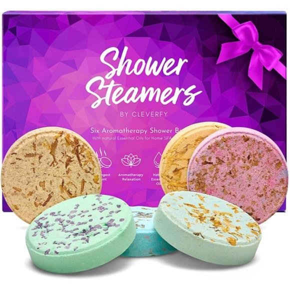 Shower Steamers Aromatherapy -Variety Pack of 6 Shower Bombs with Essential Oils - Picture 1 of 6